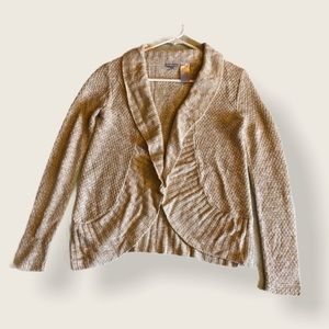 Charlotte Russe Tan Draped Open Cardigan Sweater